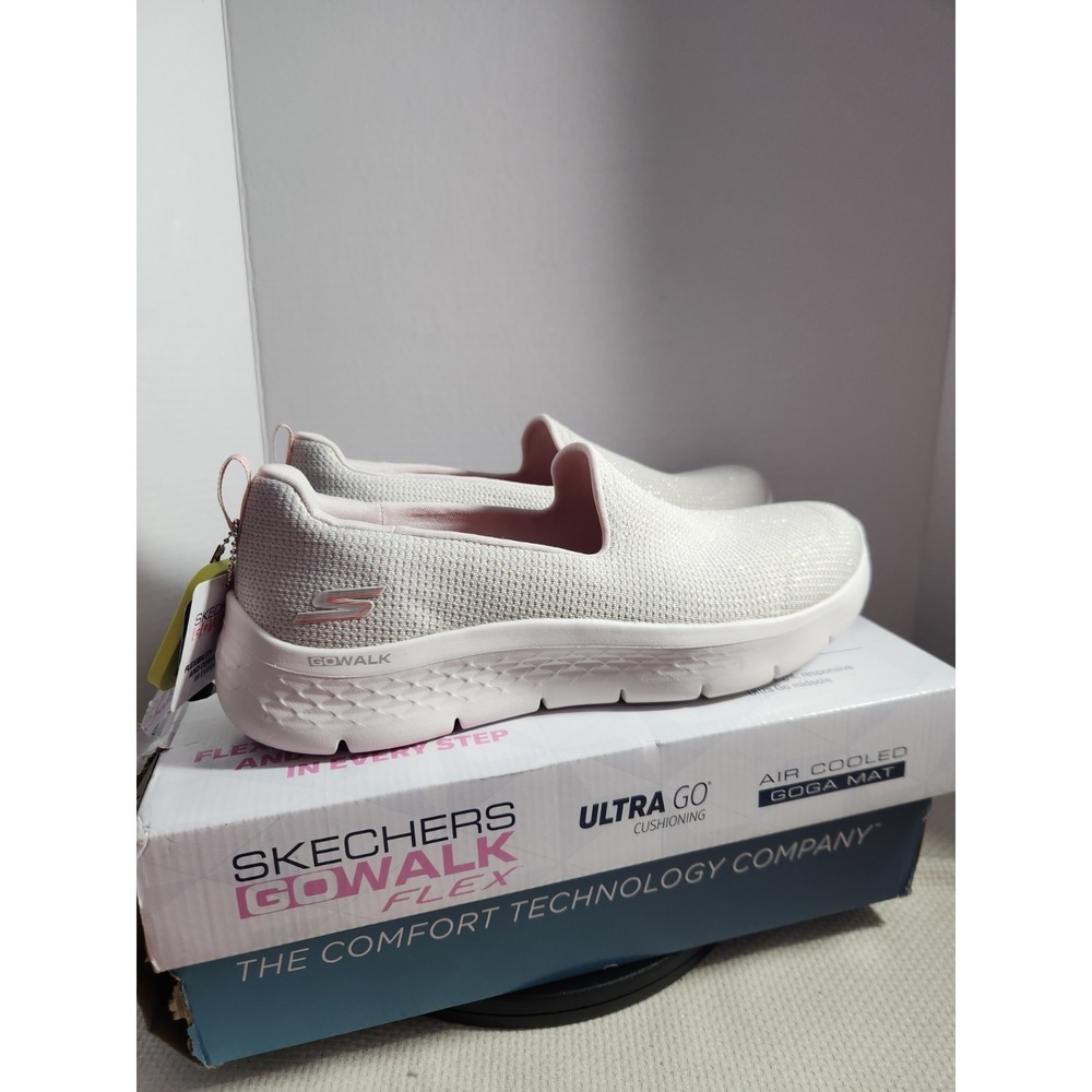 Women's Skechers Go‎ Walk Flex Ultra Go 124964 Natural Metallic Sz 11 Air Cooled